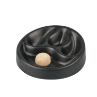 Pfeifenascher Keramik schwarz/matt mit 3 Ablagen