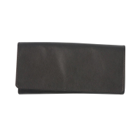 Zugbeutel Leder schwarz mit Kautschukfutter Feinschnitttasche-Tabakbeutel 