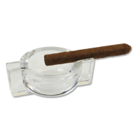 Zigarrenascher Glas mit 2 Ablagen 12,5 x 9 cm