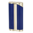 Adorini Single Jet Curve Lighter Blue / Yellow Gold incl. Cigar Punch