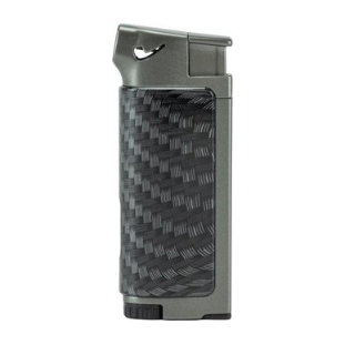 Jean Claude Pfeifen-Feuerzeug "Dundee" grau-Carbon mit Pfeifenstopfer in Einzelverpackung